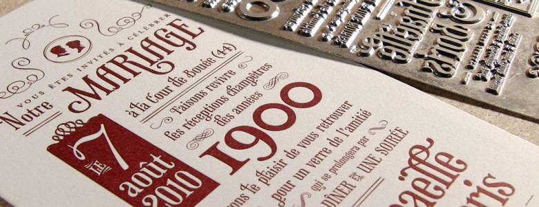Letterpress printing wedding invites